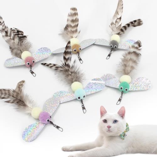 SONGWAY 猫おもちゃ虫 猫じゃらし ねこ おもちゃ 6点飛ぶ昆虫 交換用