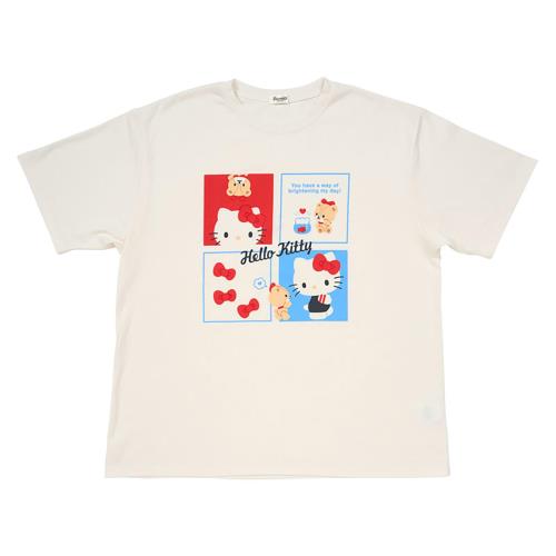 Character Wear - [サンリオ] オーバーサイズTシャツ ハローキティ 本体:ポリエステル65%・綿35%リブ部分:ポリエステル62%・綿33%・ポリウレタン5% 607665