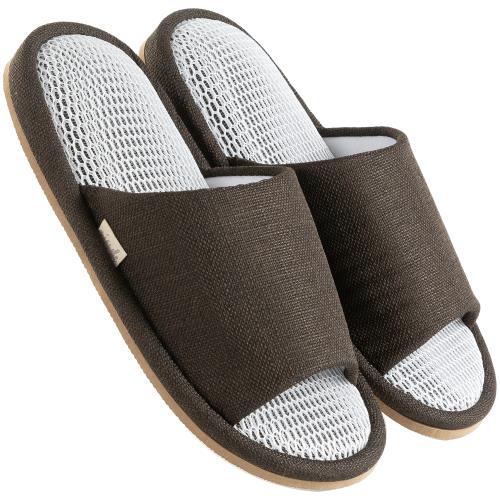 [mianshe] 立体メッシュ スリッパ 前開き 通気性 蒸れない 静音 軽量 メンズ レディース ブラウン XXL