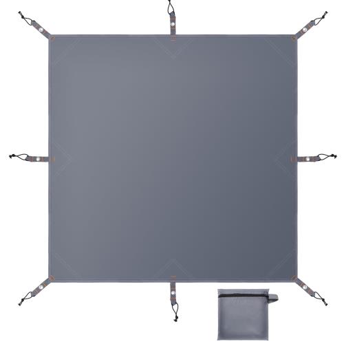 DANOFY グランドシート 防水 300x300 テントシート - 厚手 210D生地 耐水圧 3000mm レジャーシート 軽量 コンパクト 収納袋付き キャンプ アウトドア 登山 ピクニック マット グレイ