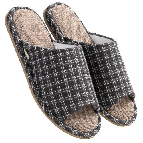 [mianshe] 特大サイズ スリッパ 23～32cm対応 甲高・幅広 ゆったり 男女兼用 サラサラ 室内履き 滑り止め付き カーペット調踏み面 洗える 静音設計 ダークグレー L