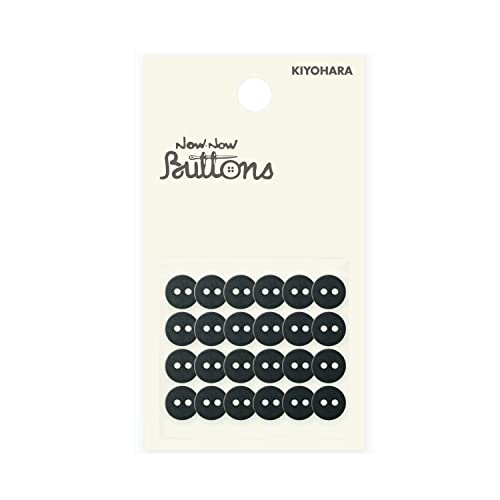 KIYOHARA ナウナウボタン 力ボタン 2つ穴 24個入り 直径8mm 黒 NWN60