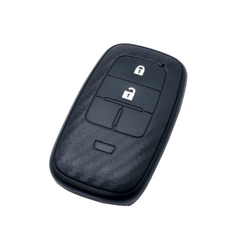 槌屋ヤック(Tsuchiya Yac) 車内用品 スマートキーカバーTD4 カーボン調シリコーン ブラック 3.3×17.6×0..
