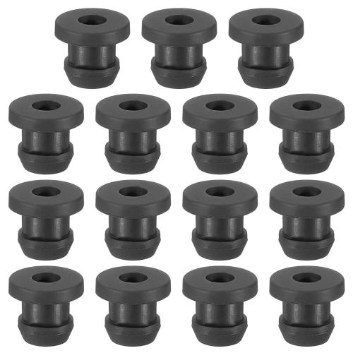 PATIKIL 6.5mm / 1/4インチドリル穴 3/16インチIDラバーグロメット 15個のトップハットグロメット 配線アイレットリングガスケット自動車用ファイアウォールケーブルホールプラグワイヤ保護 黒