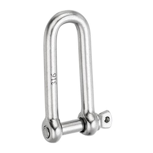 PATIKIL スクリューピンシャックル 5mm 3/16 220lb 316ステンレス鋼 ロングDシャックルマリングレード チェーンワイヤーロープアウトドア用 シルバー