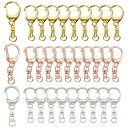 YFFSFDC キーホルダー金具3色30個入り回転カン付き ハンドメイド キーリング アクセサリー DIY 手芸用品 パーツ ゴールドシルバーローズゴールド