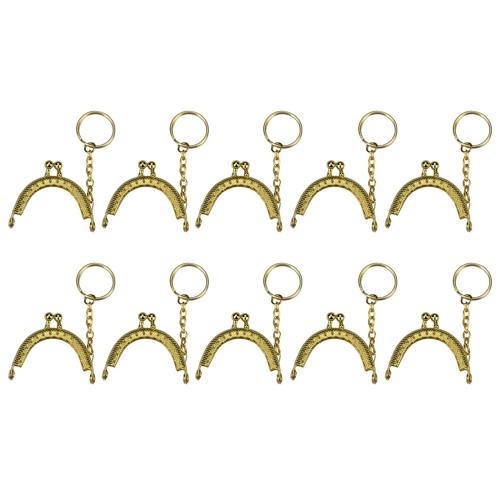 YFFSFDC がま口 口金 ミニサイズ かわいい バッグ 財布 パーツ 10色セット カラフル 手作り 素材 ちび 口金 (ゴールド)