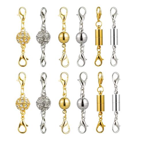YFFSFDC ネックレス 留め具 マグネット留め具 簡単装着 磁気クラスプ エンドパーツ ジュエリー用 延長用金具 DIY用 クラフト作り 収納袋付き 12個セット