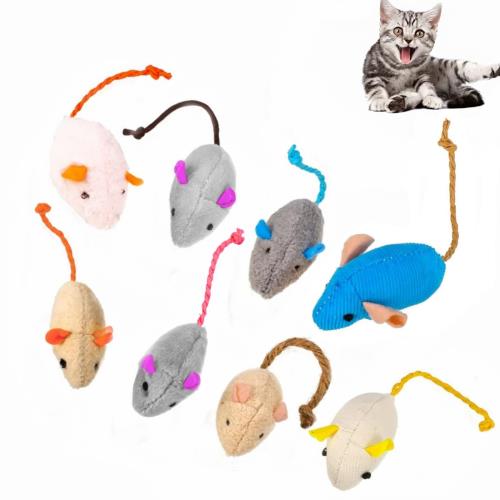 YFFSFDC 猫 ネズミ玩具8個セット ペットおもちゃ 噛むおもちゃ ぬいぐるみ おもちゃストレス解消 運動不足 ペット用品混色