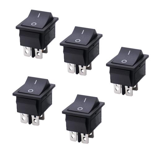 YFFSFDC 5個ロッカースイッチ AC 16A / 250V 20A / 125V 4ピン DP