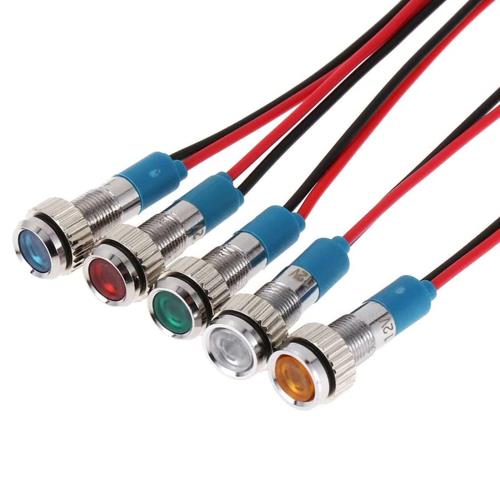 YFFSFDC 6mm DC 12-24V LED 防水インジケータライト パイロットライトシグナル インジケータ（5色セッ..