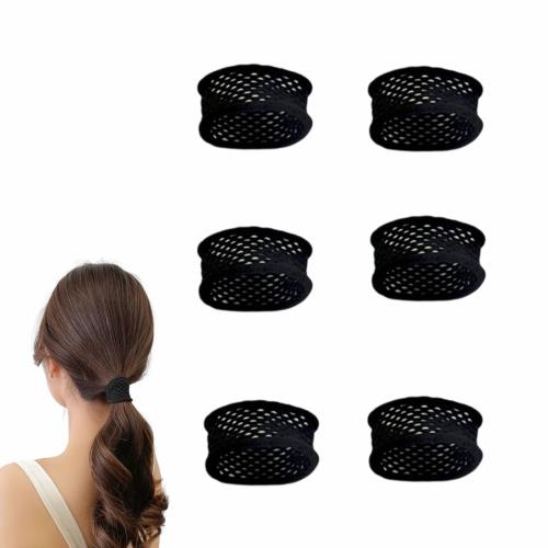 YFFSFDC ヘアゴム 韓国風 髪ゴム 跡がつかないヘアゴム髪留め シンプルヘアゴム おしゃれ 高弾性 ゴム 無地上品 エレガント レディース ファクション 太さ約 5.5mm6本セット(黒)