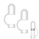 YFFSFDC Apple Pencil シリコンキャップ 第1世代 落下防止 紛失対策 シリコン ペン 固定 充電端子用キャップ 白 2個セット (キャップ紛...