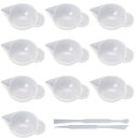 YFFSFDC レジン道具 調色パレット 10枚+調色スティック 2本セット シリコン製 UVレジン用ツール 柔らかい DIY 手芸 UVレジン用具 半透明 ハンドメイド道具