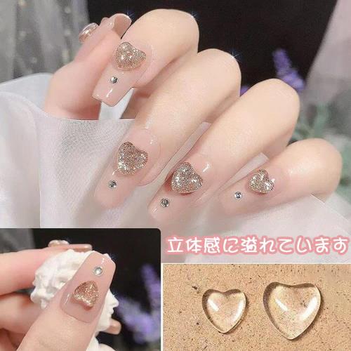 YFFSFDC ネイルパーツ ネイルツール ハート パーツ 3D 透明 レジン ネイル DIY デコパーツ 5mm 6mm 約200個 (B) fidela-10388703 FIDELA サンプル画像3