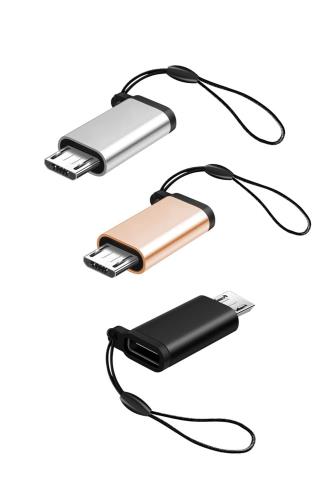 YFFSFDC マイクロUSB変換アダプター タイプC Micro USB 変換アダプタ3個入り Type C メス to Micro USB オス 変換コネクタ 充電とデータ転送 Galaxy、Nexus、Xperia、HUAWEI等Micro USB設備対応 ストラップ付 紛失防止 (ブラック 、シルバー、ゴールド)
