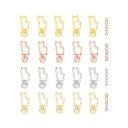 YFFSFDC キーホルダー金具 20個 回転カン付き ワンタッチキーホルダー カワイイ DIY用パーツ 手作り キーリング シルバー ゴールドなど4色 (猫の...