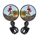 サムコス 自転車バックミラー 2個セット 360°回転 丸型 凸面 広視野角 戸外スポーツバイク用ミラー 簡単取付 調節可能 サイクリングミラー バーエンドミラー自転車ミラー (ブラック)