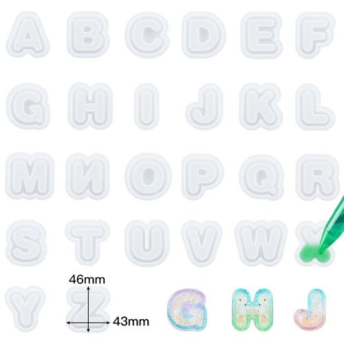 サムコス アルファベット シリコンモールド 26個セット UV レジン型 ソフトモールド 手作り DIY 樹脂 粘土 初心者 ハンドメイド ネックレス イヤリング アクセサリー ペンダント キーホルダー 2