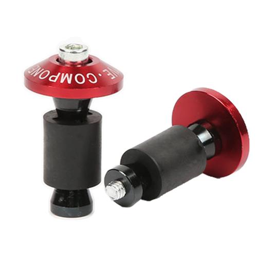 サムコス ハンドル バーエンド キャップ 2個セット 赤 オートバイ用 バイク用 ハンドルバーグリップキ..