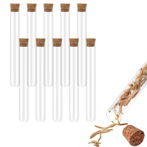 サムコス 試験管 PS プラスチック 容器 10本セット コルクストッパー付き 実験 検査 自由研究 サンプル..