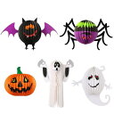 サムコス ハロウィン 飾り 5点セット 吊り下げ 3D 紙製提灯 幽霊 蜘蛛 コウモリ カボチャ ランタン お化け屋敷 装飾品 ハロウィン 装飾 折りたたみ かざりつけ 屋外 イベントグッズ