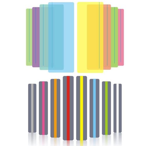 サムコス 読書ガイド しおり リーディングルーラー 16枚セット 読書ガイド ストリップ 重ね合わせ リーディングストリップ 読書ストリップ ブックマーク 読書...