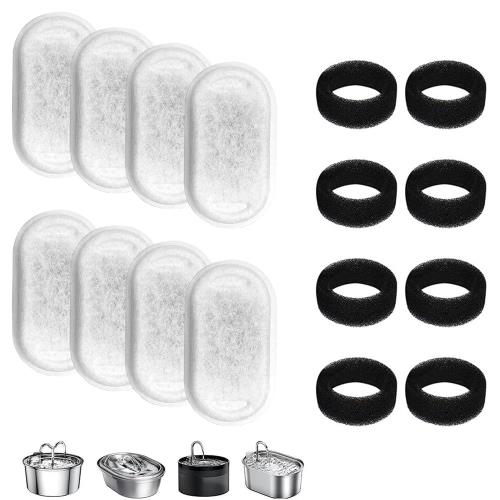 交換用フィルター ペット ペット 給水器 自動給水器 交換用スポンジ付き 水飲み器 取り外し可能 活性炭フィルター フィルター取り換え可能 8セット入り (16)