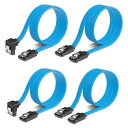 SATA 3ケーブル シリアルケーブル 4本セット(ストレート型+下L...(2)