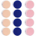 サムコス クッションファンデ パフ スポンジ メイクスポンジ メイクパフ 多機能 メイク用パフ 3色 3層構造 12個入り (ピンク、ブルー、肌の色)