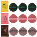 サムコス クッションファンデ パフ スポンジ メイクスポンジ メイクパフ 多機能 メイク用パフ 3色 3層構造 9個入り (レッド、グリーン、褐色)