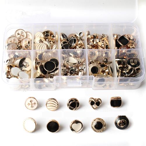 サムコス パールボタン プラスチックボタン 10種類 100個セット ズボン 上着 服装装飾 縫製用 置換用ボタン 1穴真珠 縫製ボタン 手芸/家庭/裁縫用 D...