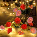 3m20輪の花 ムード作り! バラライト LEDイルミネーションライト ロマンチック 花 バラライト USB給電式 バレンタイン 結婚式 プロポーズ 室内屋外 新年 店舗飾り おしゃれ ピンクとレッド