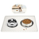 サムコス 犬 トイレトレー ペットマット シリコン製 猫 犬 食事マット 滑り止め 防水 防汚 お掃除簡単 給餌マット 猫砂マット トイレトレーニング ペットシーツ クリーム (80×60cm)