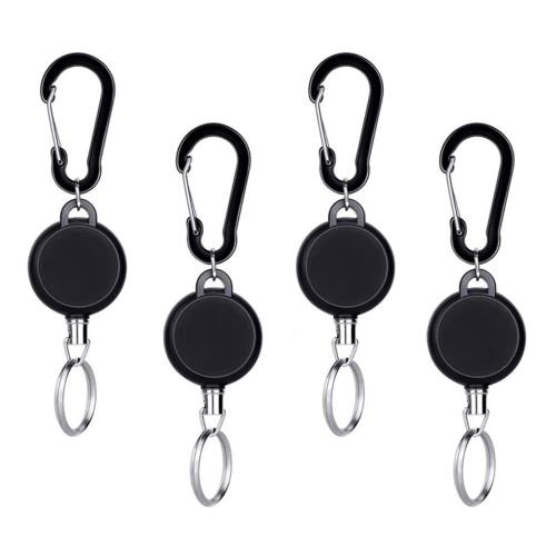 [サムコス] リールキーホルダー カラビナ付 伸縮自在 最長60cm リールストラップ パスケース リール 金..