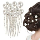 YFFSFDC Uピン ヘアピンパール 髪飾りパールピン5サイズ18 本入り髪留め ヘアクリップヘアアクセサリーパーティ 結婚式卒業式 成人式 和装 花嫁 撮影...