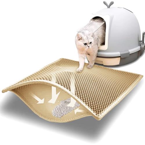 YFFSFDC 猫砂マット 猫用トイレマット 猫砂取りマット 60*45cm 防水 防カビ 臭さ防止 二重構造 再利用..