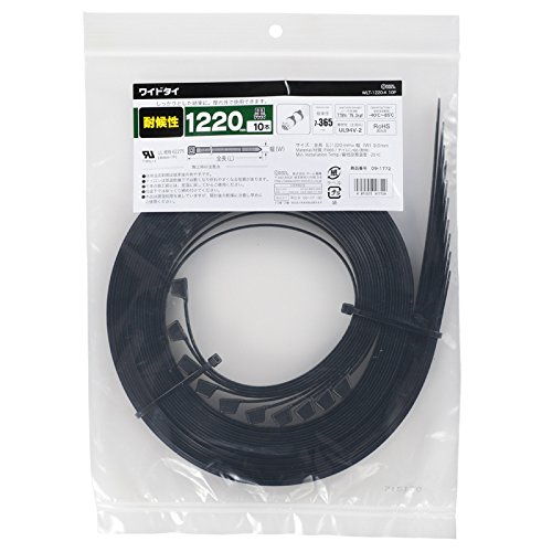 樂天商城 - OHM ワイドタイ 1220 黒 耐候性 10本 WLT-1220-K 10P 09-1772