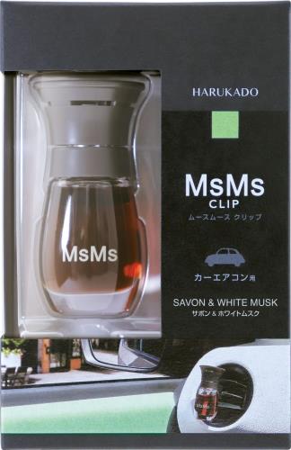 晴香堂(Harukado) MsMs(ムースムース) 車用エアコンルーバー取付タイプ クリップ サボン ホワイトムスク 6326