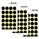 エーワン A-one カラーラベル 黒 丸型 20mm 14シート 3個セット EC07049-3