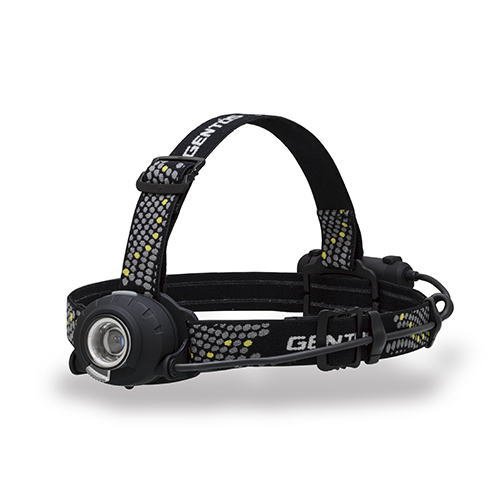 ジェントス LEDヘッドライト HW-V433D (ヘッドライト ヘッドランプ)■本体サイズ(約)：ヘッド部W73.1×H52.8×D38.8mm電池ボックス部W81.0×H51.0×D27.0mm■本体質量(約)：206g(電池含む)■付属品：ヘッドバンド、シリコンバンド、ヘルメットホルダー、テスト用電池≪ジェントス ヘッドライト ヘッドランプ≫
