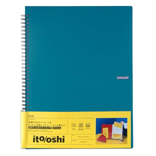 プラス イトオシ 推し活 リングファイル 2ポケット 会報 A5ポストカード 収納 コンパクト ツインリング型ファイル グリーン FL-312CF 91-823