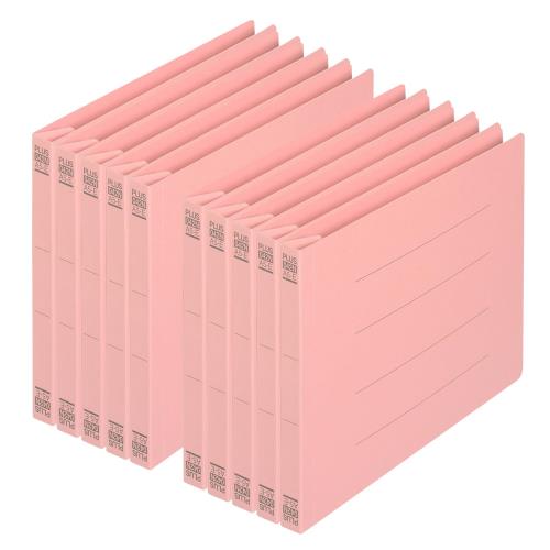 乐天商城 - プラス フラットファイル 樹脂製とじ具 A5 横 ピンク 10冊 NO.042N 78-348×10