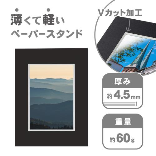 ハクバ HAKUBA ペーパーフォトフレーム カラーペーパースタンド AZ Lサイズ ブラック タテヨコ対応 卓上・壁掛け両対応 透明シート付 AMZMCPS-LBK 4977187003765