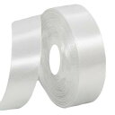 YFFSFDC サテンリボン 長さ約91m 幅 2.5cmリボン 飾り 大容量手芸 ラッピング バレンタイン ギフトラッピング DIY 花束弓ちょう結び 包装 結婚式パーティーの装飾 ヘアリボン (ホワイト)