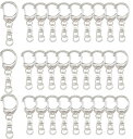YFFSFDC キーホルダー金具30個セット回転カン付き ハンドメイド キーリング アクセサリー ネックレス ブレスレット アンクレット 金具 留め具 DIY ...