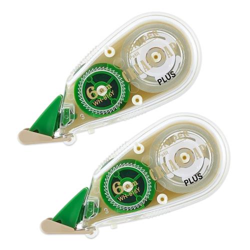 PLUS(プラス) 修正テープ ホワイパープチ クリームテープ 6mm WH-816Y 51-644 ×2