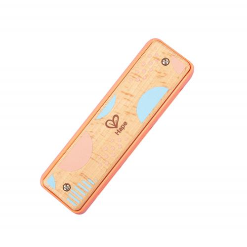 Musical Instruments - Hape(ハペ) ハーモニカ オレンジ 4.4×14.5×2.6cm 3才以上 木製 楽器 おもちゃ E8917