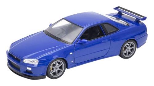 京商(Kyosyo) WELLY 1/24 ニッサン スカイライン GT-R (R34) MTブルー 完成品