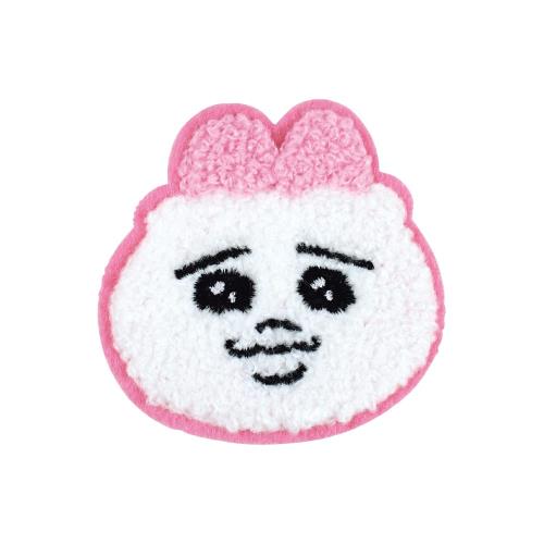 ティーズファクトリー おぱんちゅうさぎ モコモコ刺繍ステッカー かぶりおぱんちゅ H5.3×W5.4×D0.3cm OU-5541702KO